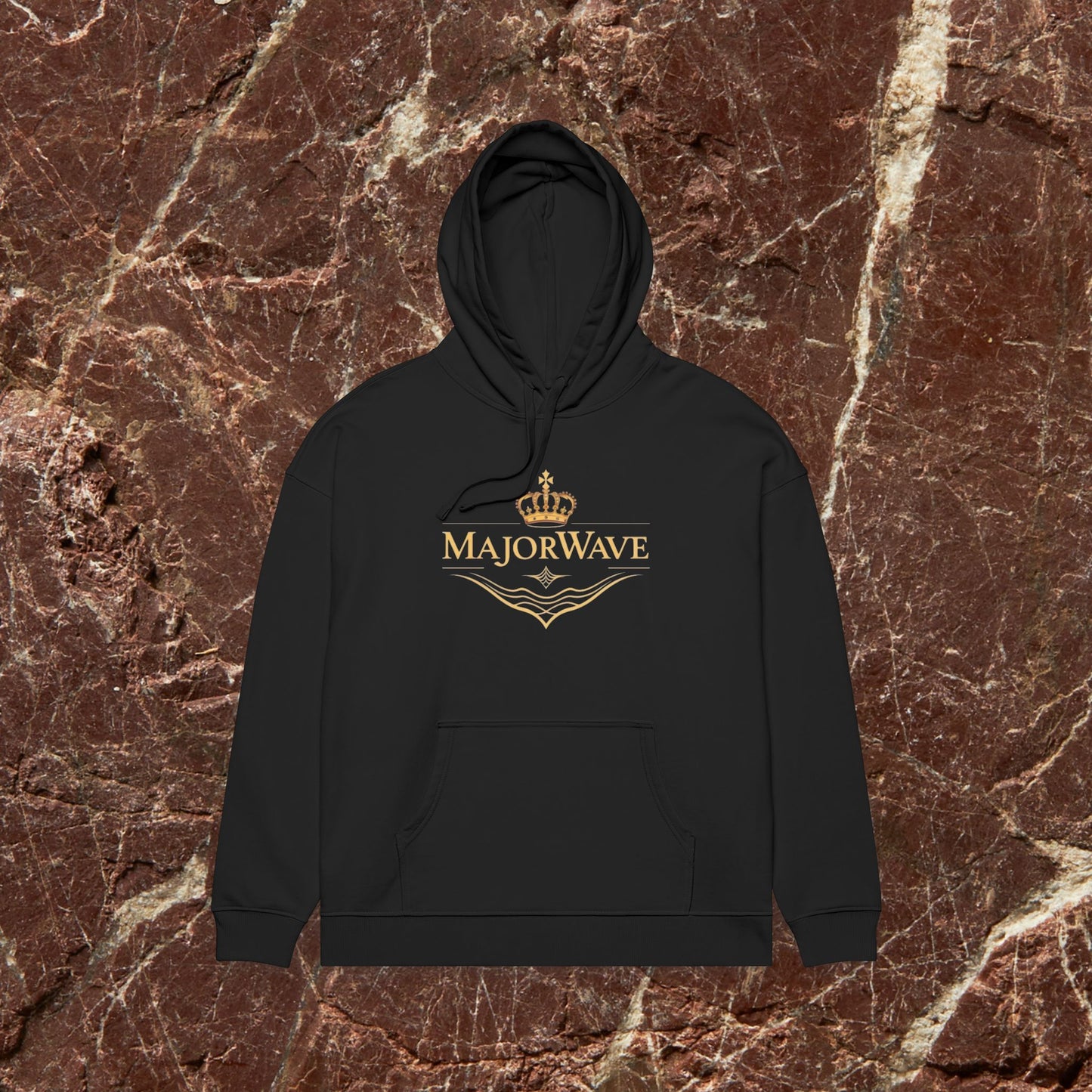 MajorWave Gold Crest Hoodie — Minimal Luxury Logo Pullover