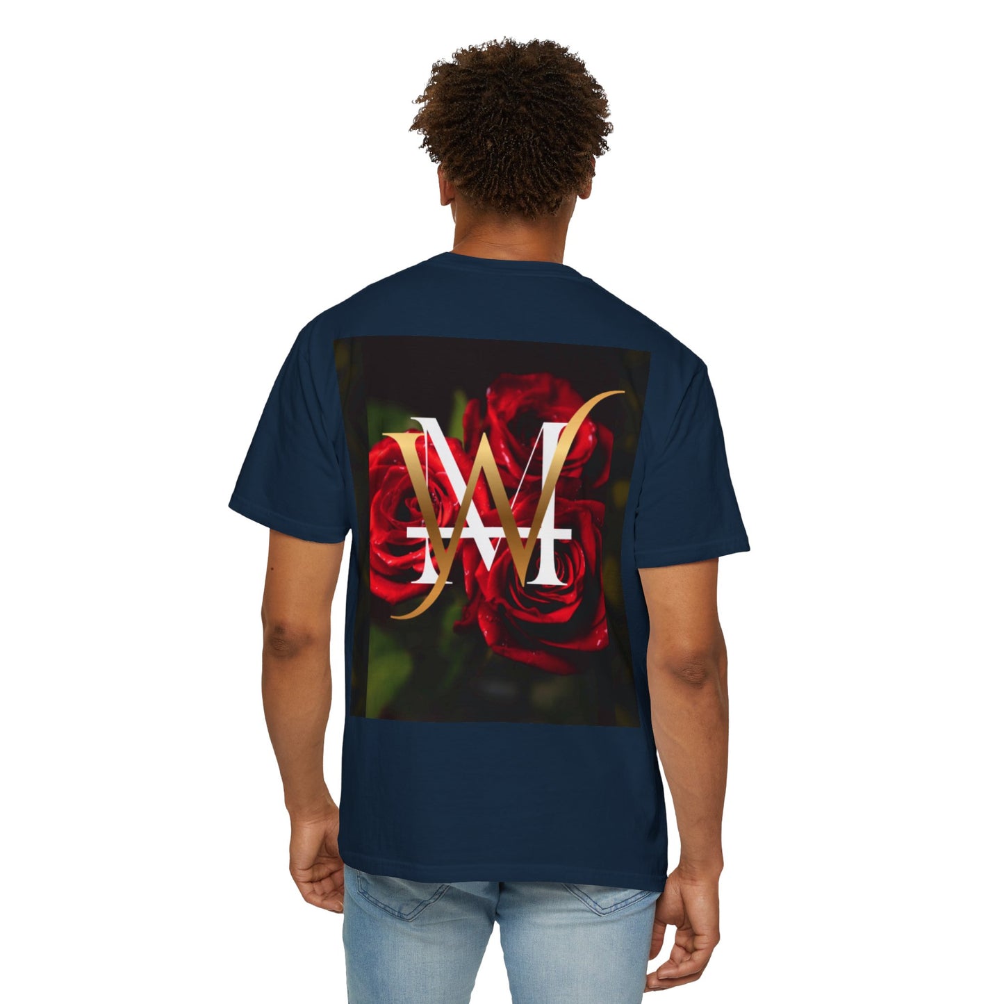 MajorWave Crown Logo T-Shirt — Floral Wreath Back Graphic