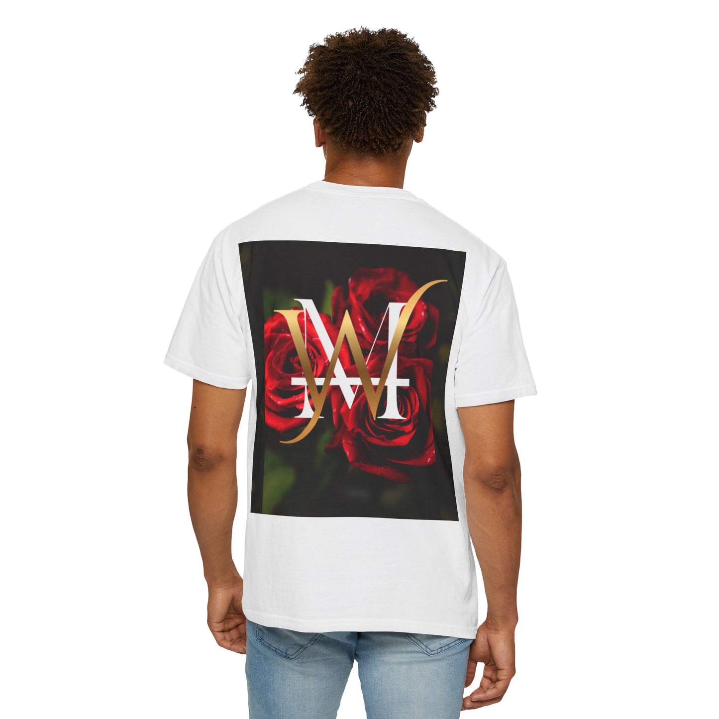 MajorWave Crown Logo T-Shirt — Floral Wreath Back Graphic