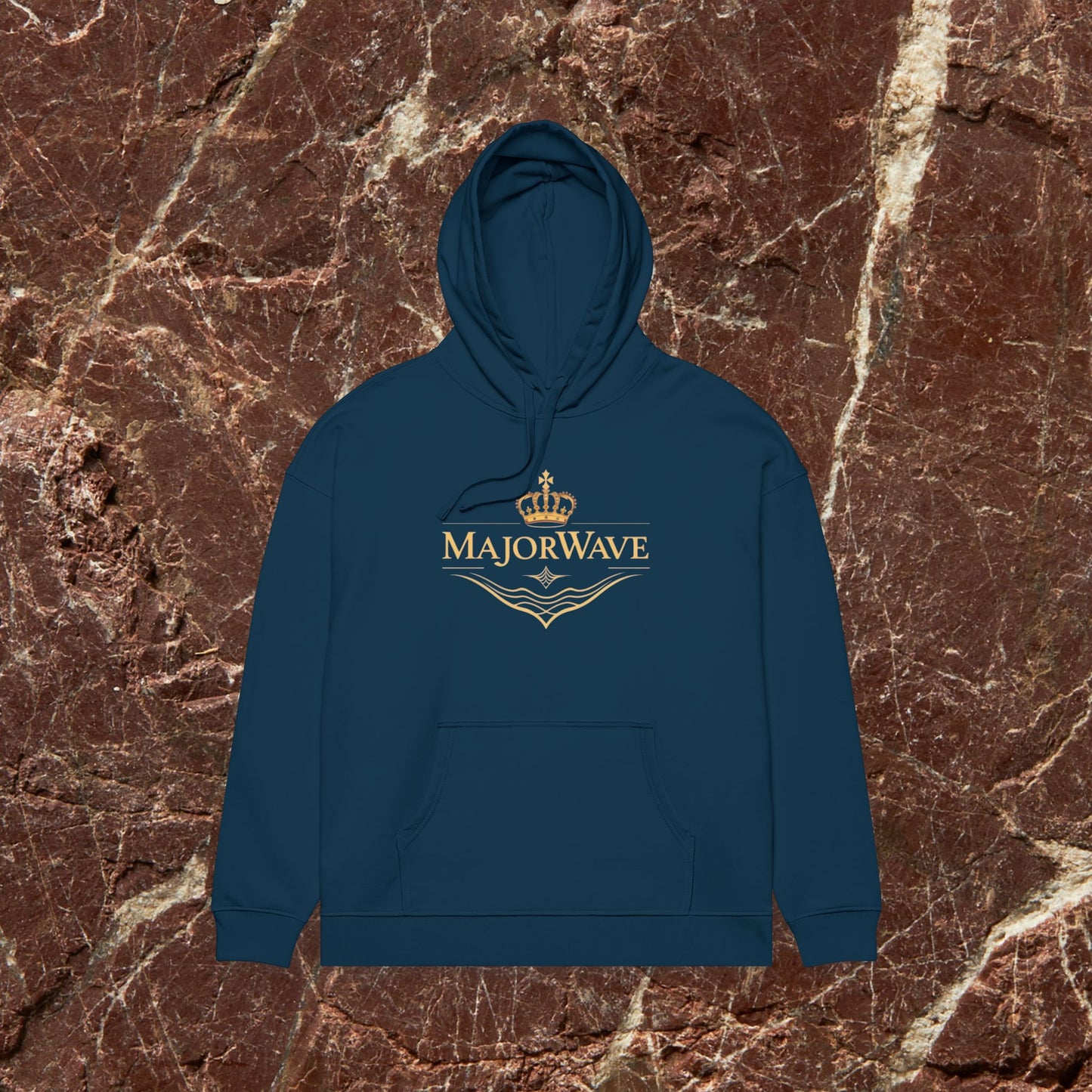 MajorWave Gold Crest Hoodie — Minimal Luxury Logo Pullover