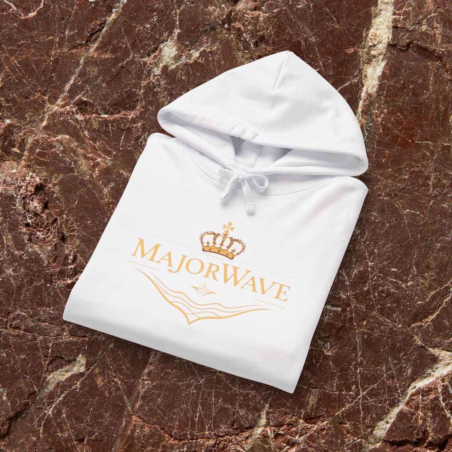 MajorWave Gold Crest Hoodie — Minimal Luxury Logo Pullover