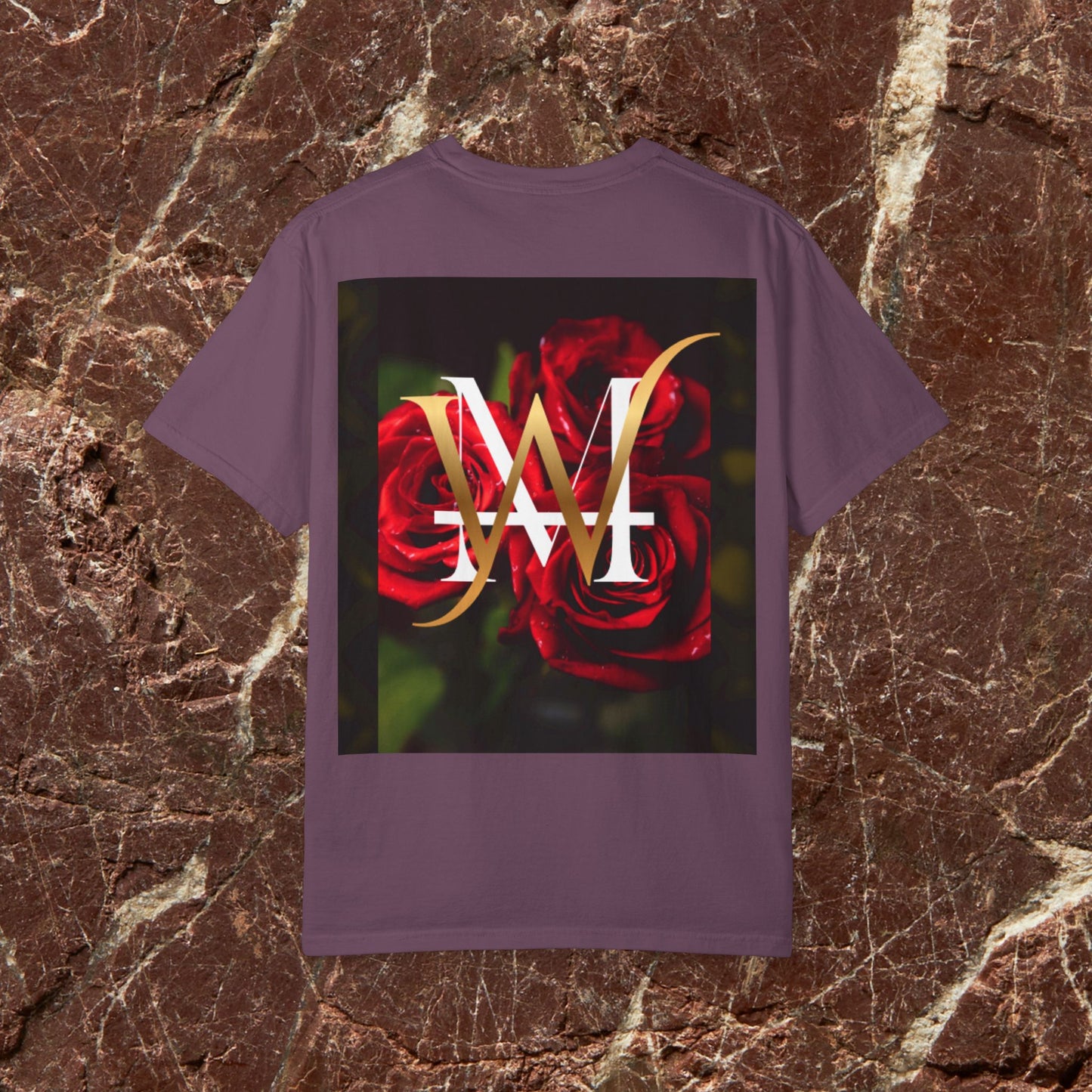 MajorWave Crown Logo T-Shirt — Floral Wreath Back Graphic