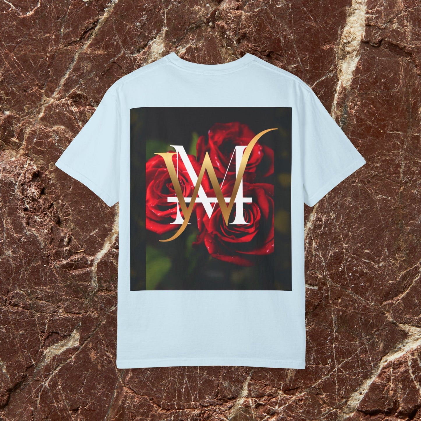 MajorWave Crown Logo T-Shirt — Floral Wreath Back Graphic