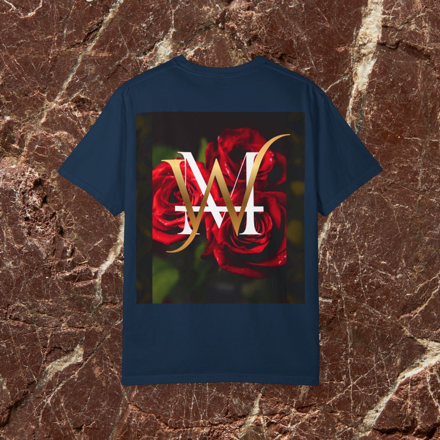 MajorWave Crown Logo T-Shirt — Floral Wreath Back Graphic