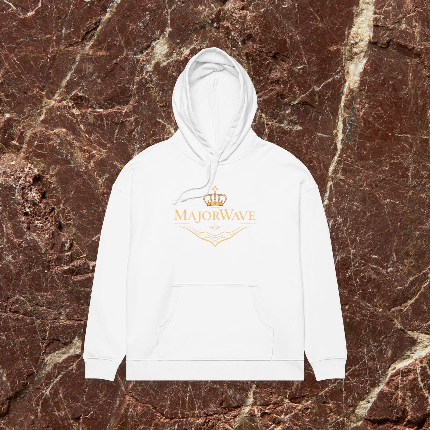 MajorWave Gold Crest Hoodie — Minimal Luxury Logo Pullover