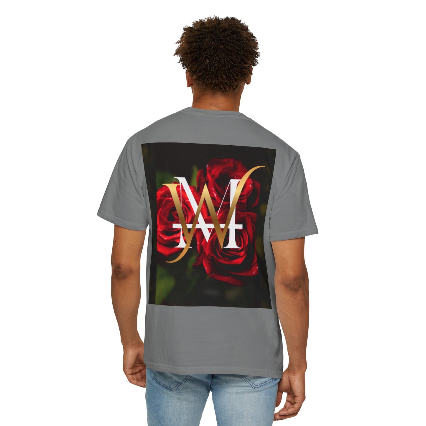 MajorWave Crown Logo T-Shirt — Floral Wreath Back Graphic
