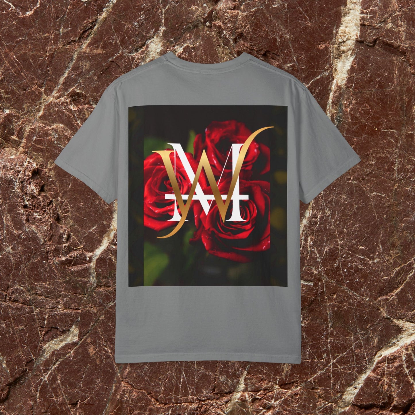 MajorWave Crown Logo T-Shirt — Floral Wreath Back Graphic