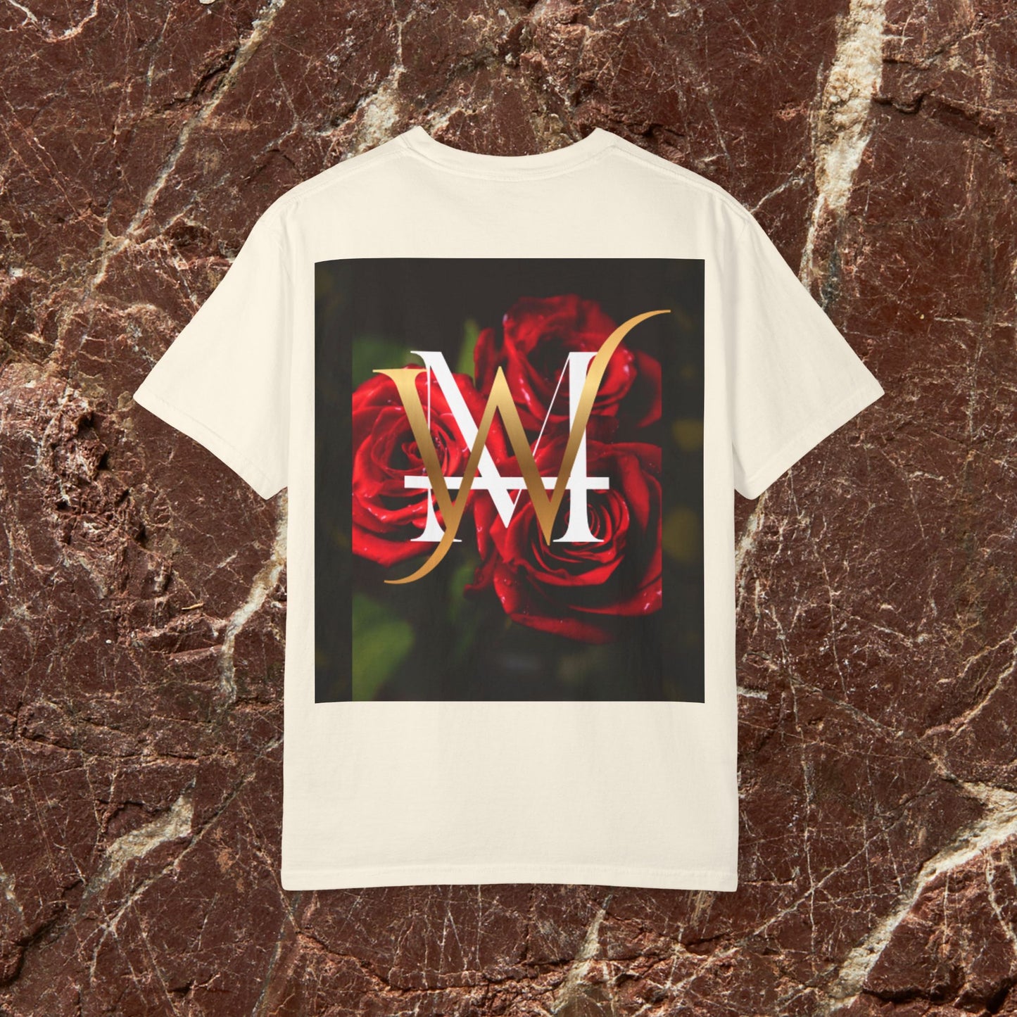 MajorWave Crown Logo T-Shirt — Floral Wreath Back Graphic